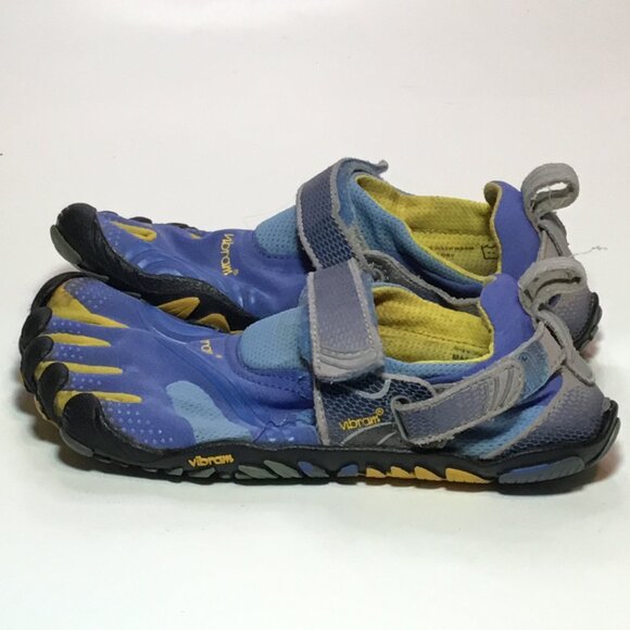 Five Fingers Vibram Women’s 36 US 5.5 W3664 Blue Yellow Barefoot Sneaker Shoes - Picture 2 of 9
